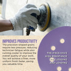 Premium 600 Grit 5" Purple Film Ceramic Sanding Discs, 8-Hole Pattern, Box of 50 - Dustless Hook & Loop Backing Sandpaper for DA & Random Orbital Sanders