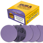 Premium 220 Grit 6" PSA Purple Film Ceramic Sanding Discs, Box of 50 - Self Adhesive Stickyback Sandpaper for DA & Random Orbital Sanders