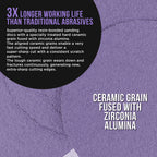 Premium 60 Grit 6" PSA Purple Film Ceramic Sanding Discs, Box of 25 - Self Adhesive Stickyback Sandpaper for DA & Random Orbital Sanders