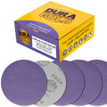 Premium 220 Grit 6" Purple Film Ceramic Sanding Discs, Box of 50 - Hook & Loop Backing Sandpaper for DA & Random Orbital Sanders