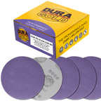 Premium 220 Grit 6" Purple Film Ceramic Sanding Discs, Box of 50 - Hook & Loop Backing Sandpaper for DA & Random Orbital Sanders