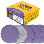 Premium 600 Grit 6" Purple Film Ceramic Sanding Discs, Box of 50 - Hook & Loop Backing Sandpaper for DA & Random Orbital Sanders