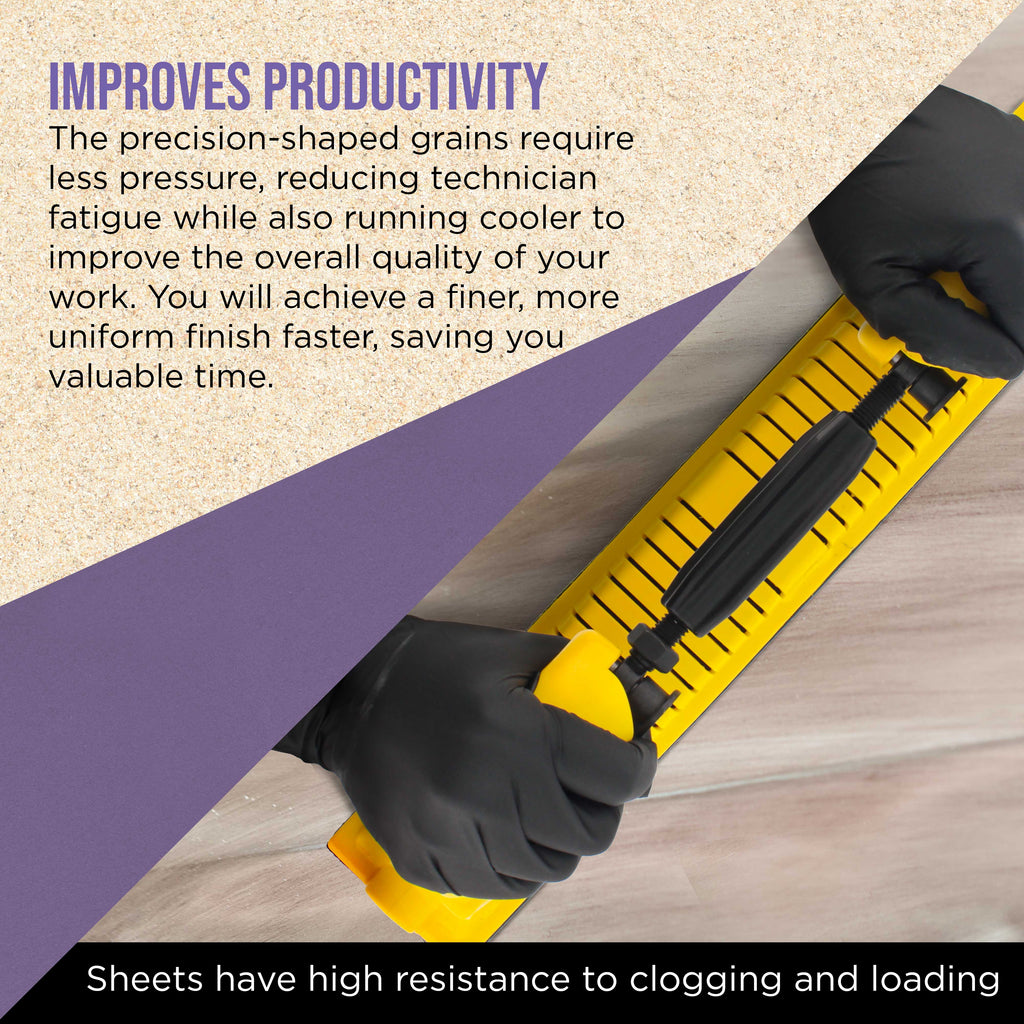 Premium 1000 Grit PSA Purple Film Ceramic Longboard Sandpaper, 2-3/4" Wide Continuous 20 Yard Roll - Self Adhesive Stickyback for Auto & Wood Air File Long Board Sanders, Hand Sanding Blocks