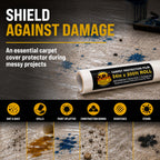 Carpet Protection Film, 24-inch x 200-foot Roll, Clear Plastic Carpet Protector, Self-Adhesive Plastic for Temporary Stair, Rug, and Floor Protection