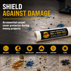 Carpet Protection Film, 36-inch x 200-foot Roll, Clear Plastic Carpet Protector, Self-Adhesive Plastic for Temporary Stair, Rug, and Floor Protection