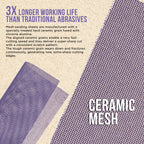 Premium 100 Grit 1/4 Sheet Size Purple Ceramic Mesh Sandpaper, Box of 16 - 4.5" x 5.5" Dustless Hook & Loop Backing, Palm Sanders, Sanding Blocks - Long-Lasting Fast Cut