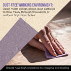 Premium 240 Grit 1/4 Sheet Size Purple Ceramic Mesh Sandpaper, Box of 16 - 4.5" x 5.5" Dustless Hook & Loop Backing, Palm Sanders, Sanding Blocks - Long-Lasting Fast Cut