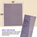 Premium 600 Grit 1/4 Sheet Size Purple Ceramic Mesh Sandpaper, Box of 16 - 4.5" x 5.5" Dustless Hook & Loop Backing, Palm Sanders, Sanding Blocks - Long-Lasting Fast Cut
