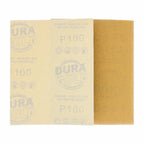 100 Grit - 1/4 Sheet Hook & Loop Sandpaper 5.5" x 4.5" - For Automotive & Wookworking Palm Sanders - Box of 24