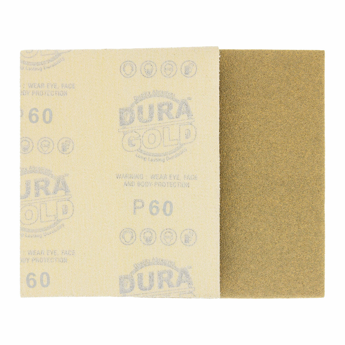 60 Grit - 1/4 Sheet Hook & Loop Sandpaper 5.5" x 4.5" - For Automotive & Wookworking Palm Sanders - Box of 16