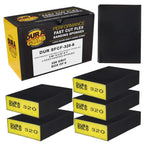 320 Grit 4-Sided Hand Sanding Block Sponges, Box of 6 - Performance Flex 3.9" x 2.75" x 1" Wet or Dry Flexible Sandpaper Abrasive Brick Pads, Reusable - Sand Wood, Drywall, Metal, Auto Paint