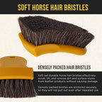 Long Bristle Horse Hair Leather Cleaning Brush - Scrub Clean Car Interior Upholstery, Seats - Auto Detailing, Remove Stains