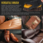 Long Bristle Horse Hair Leather Cleaning Brush - Scrub Clean Car Interior Upholstery, Seats - Auto Detailing, Remove Stains