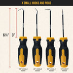 10-Piece Hook and Pick Set with Scraper & Magnetic Telescoping Pick Up Tool Kit - Precision Puller Hooks 45, 90, 135 Degree Angles
