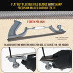 14" Flexible Flat Bastard File Blade, Double-Sided with 9 Teeth Per Inch, Pack of 2 - Mounting Holes for Adjustable Body File Holder