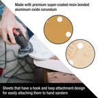 Triangle Mouse Sanding Sheets - 400 Grit (Box of 20) - 6 Hole Pattern Hook & Loop Triangular Shaped Discs - Aluminum Oxide Sandpaper