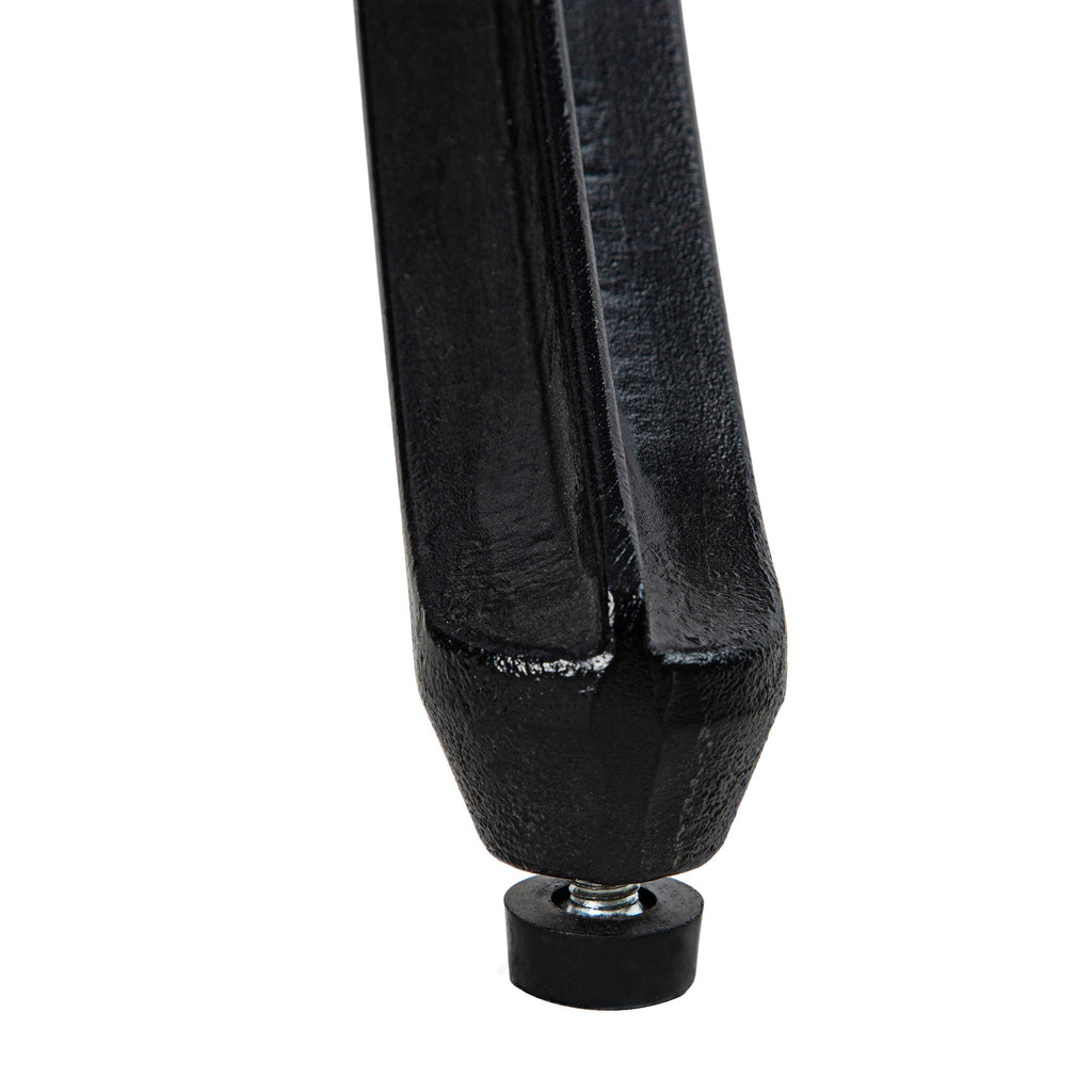 Garden Table with Parasol Hole, 90cm Round Outdoor Dining Table for 2-4, Cast Aluminium Bistro Coffee Table for Balcony - Black