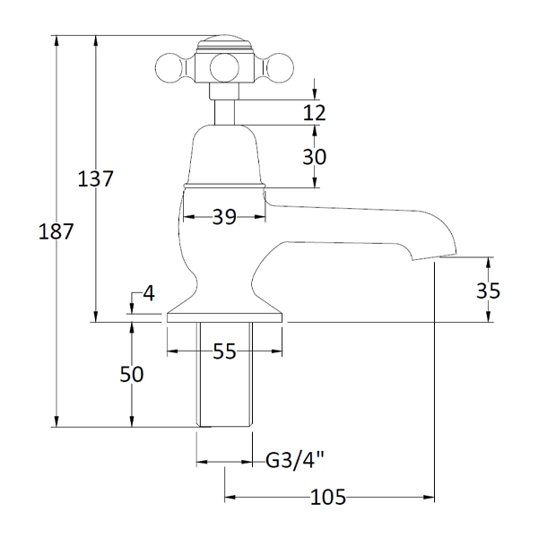 Domed Black Bath Taps