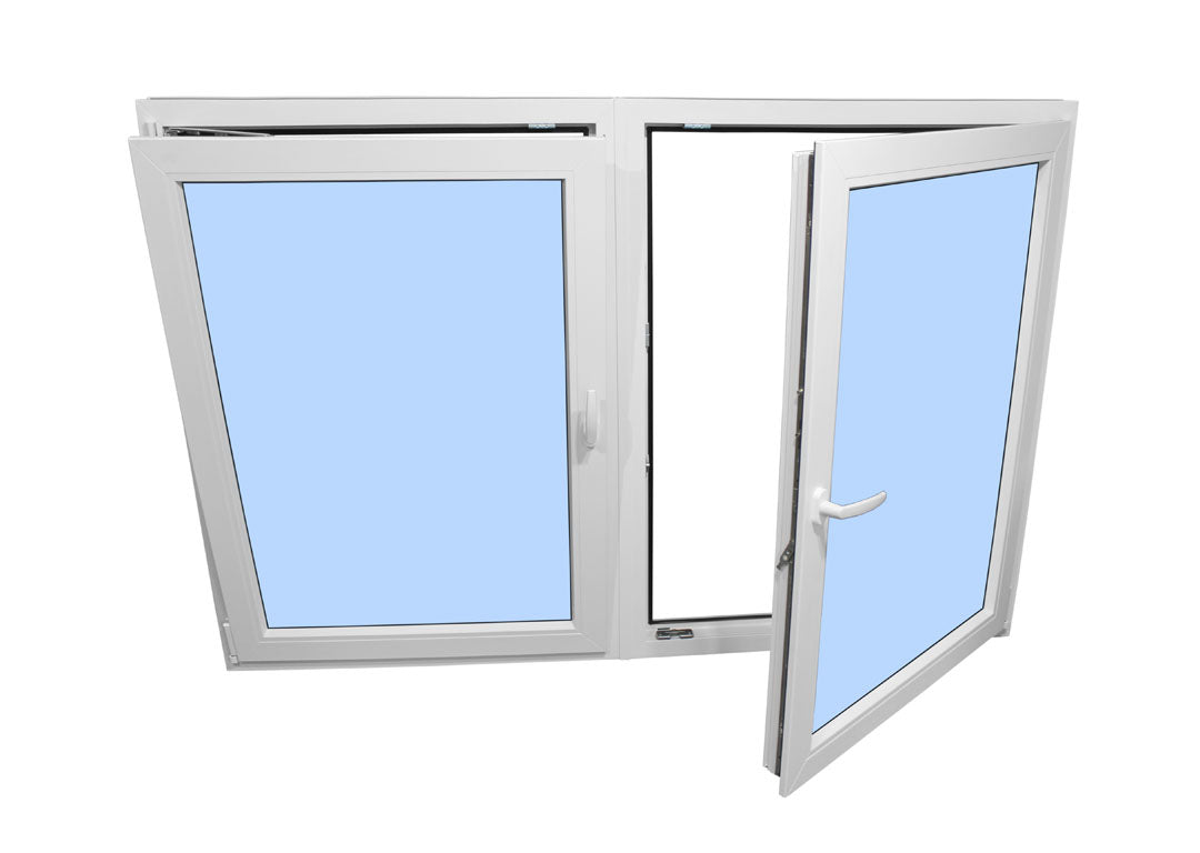 96"x48" Double Sash European uPVC Tilt and Turn Window
