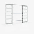 Double Pocket Door Kit + Handle & Doorjamb 100mm Oak Frame + Black Hardware - All Sizes