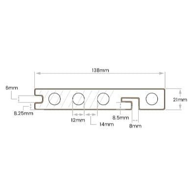 DDecks DuroDual Composite Bullnose Woodgrain Effect Decking Board 138mm x 21mm x 2.5m - All Colours