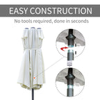15' Steel Rectangular Patio Umbrella with UV Protection, Easy Crank & Double-Sided Design, Beige