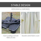15' Steel Rectangular Patio Umbrella with UV Protection, Easy Crank & Double-Sided Design, Beige