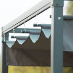 10' x 7' Retractable Pergola Canopy, Outdoor Sun Shade, Grey