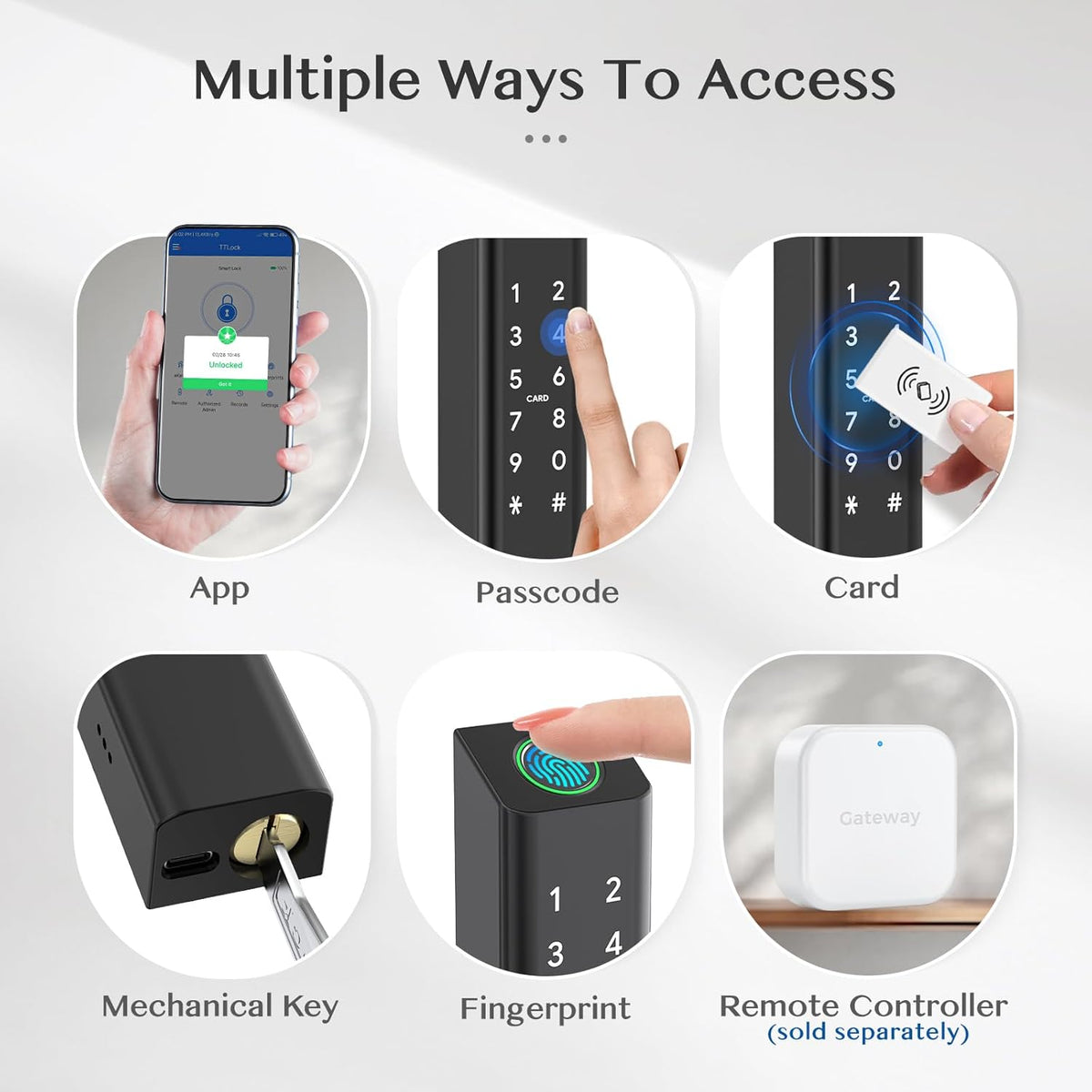 EA 225 Slim Double-Side Weatherproof Smart Lock for UPVC, Composite, Wooden & Aluminium Doors