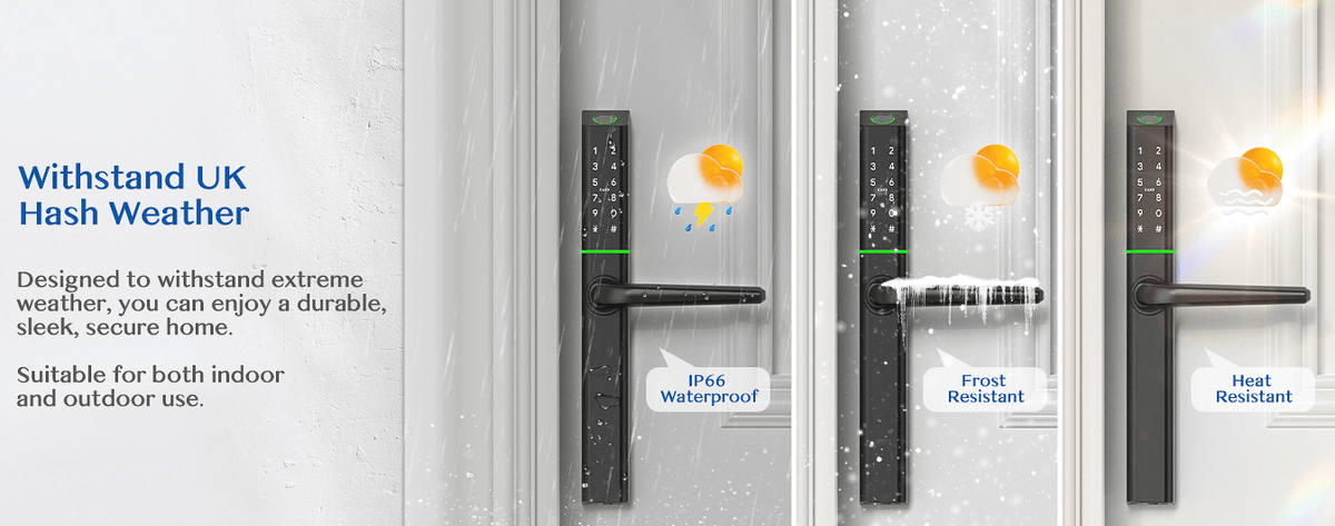 EA 225 Slim Double-Side Weatherproof Smart Lock for UPVC, Composite, Wooden & Aluminium Doors