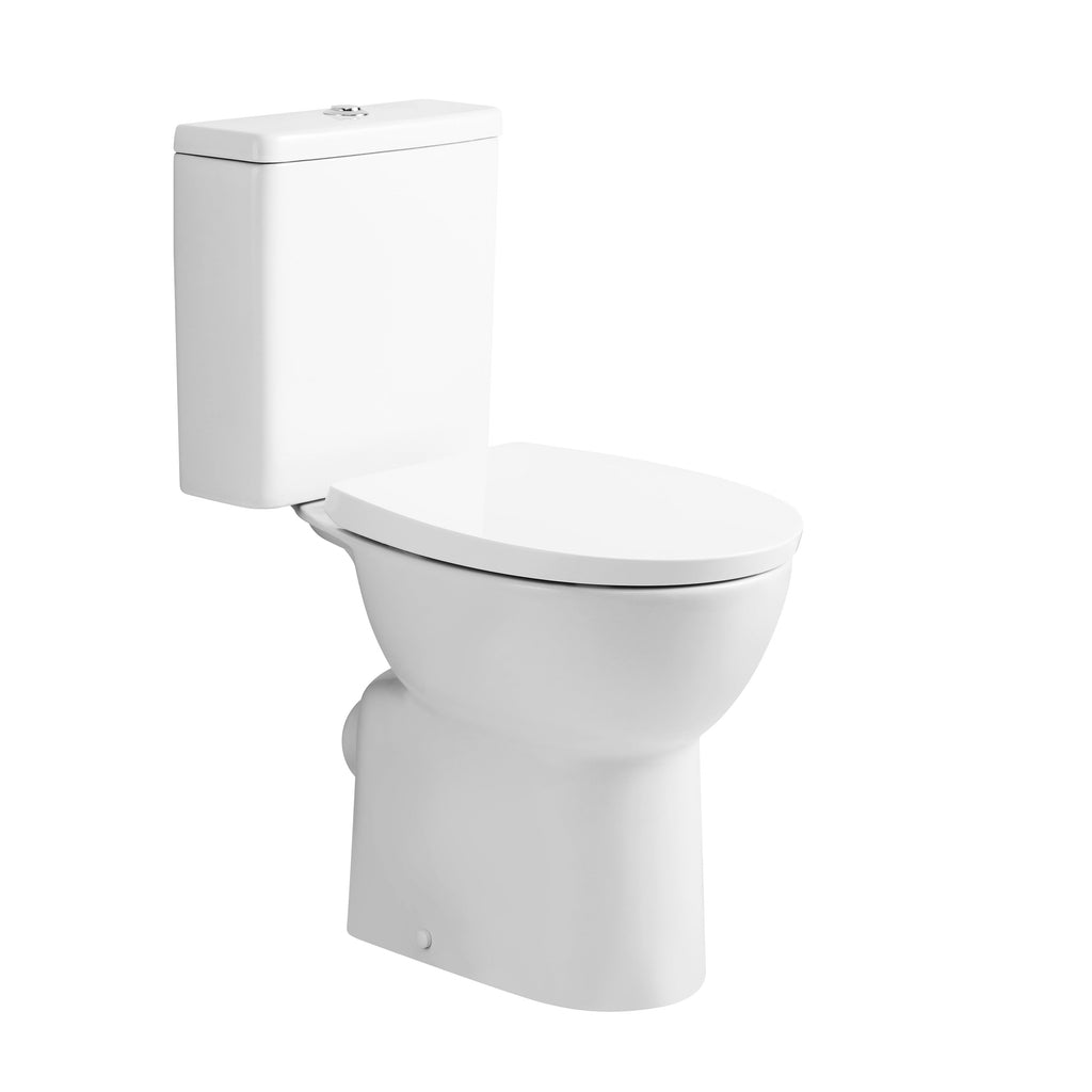 Oasis Rimless Comfort Height Close Coupled Toilet With Cistern & Soft Close Seat - White