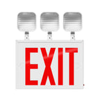 RAB ECOMBO-NY NYC Approved Red Exit/Emergency Combo 195lm Square Heads 90-Min Backup 120/277V White
