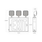 RAB ECOMBO-NY NYC Approved Red Exit/Emergency Combo 195lm Square Heads 90-Min Backup 120/277V White