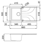 Ego 400 Elleci Granite 1 Bowl Kitchen Sink - All Colors