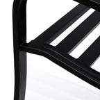 Garden Bench Outdoor Loveseat with Floral Pattern Cast Metal, 50" x 23.6" x 35", Black
