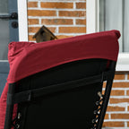 Reclining Zero Gravity Chair Set of 2, Folding Garden Chairs Set w/ Cushion, Wine Red