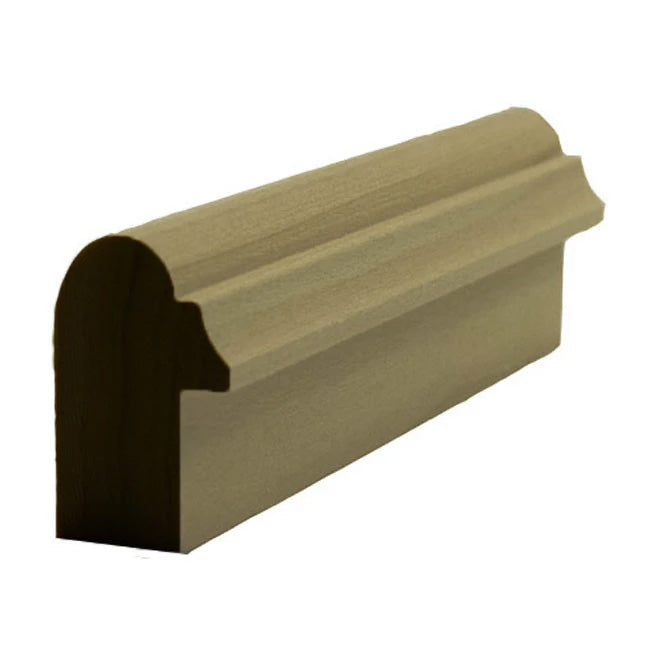 An image of EWCB13  wood Casing Back Band Trim Moulding cross section on a white background. 