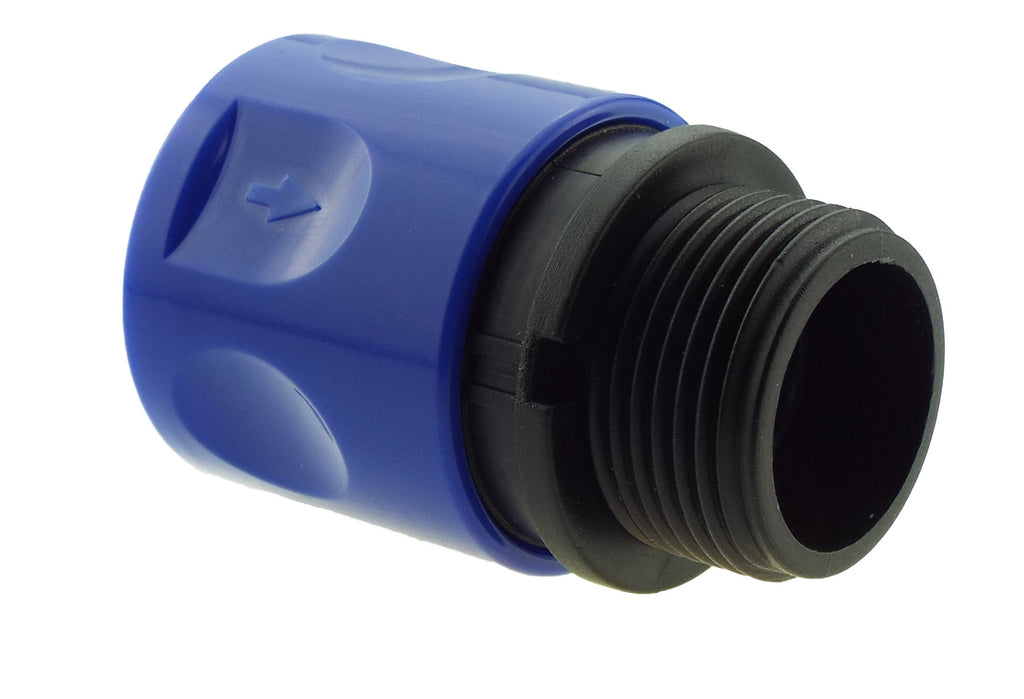 BSPF-Quick Connect Male Valve with 2 x Hose Connectors 3/4" BSPM