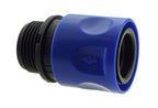 Hose Connector Blue with BSPF- Quick Connect Valve & Hose Connector 16mm Barb