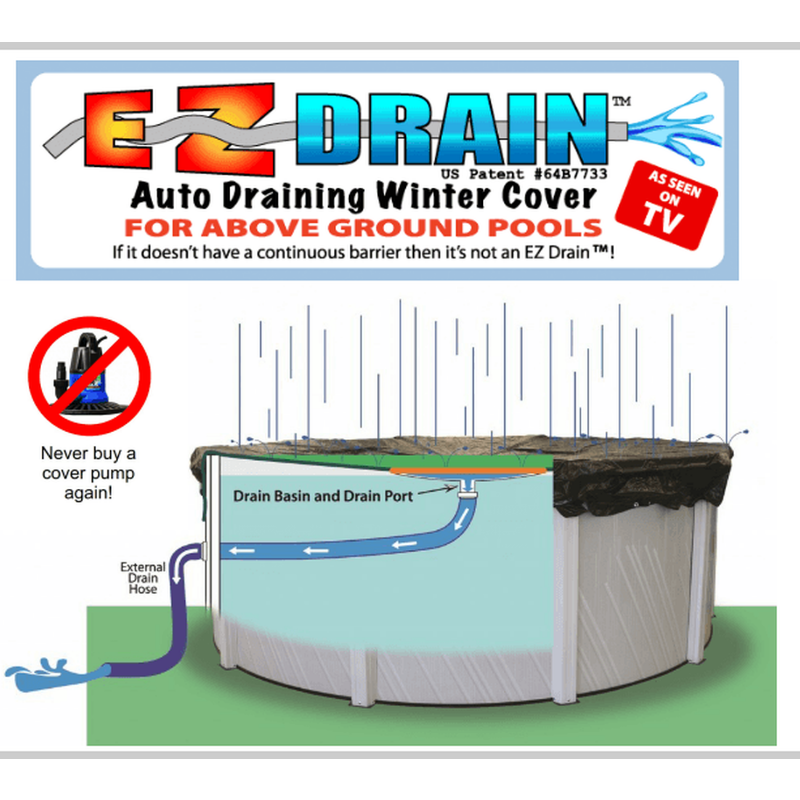15ft x 21ft Oval EZ-Drain Above Ground Winter Cover