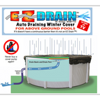 15ft x 21ft Oval EZ-Drain Above Ground Winter Cover