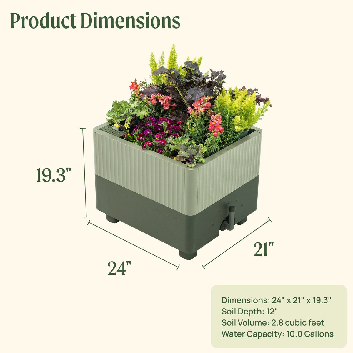 EZCube Self-Watering Planter 21" x 24"