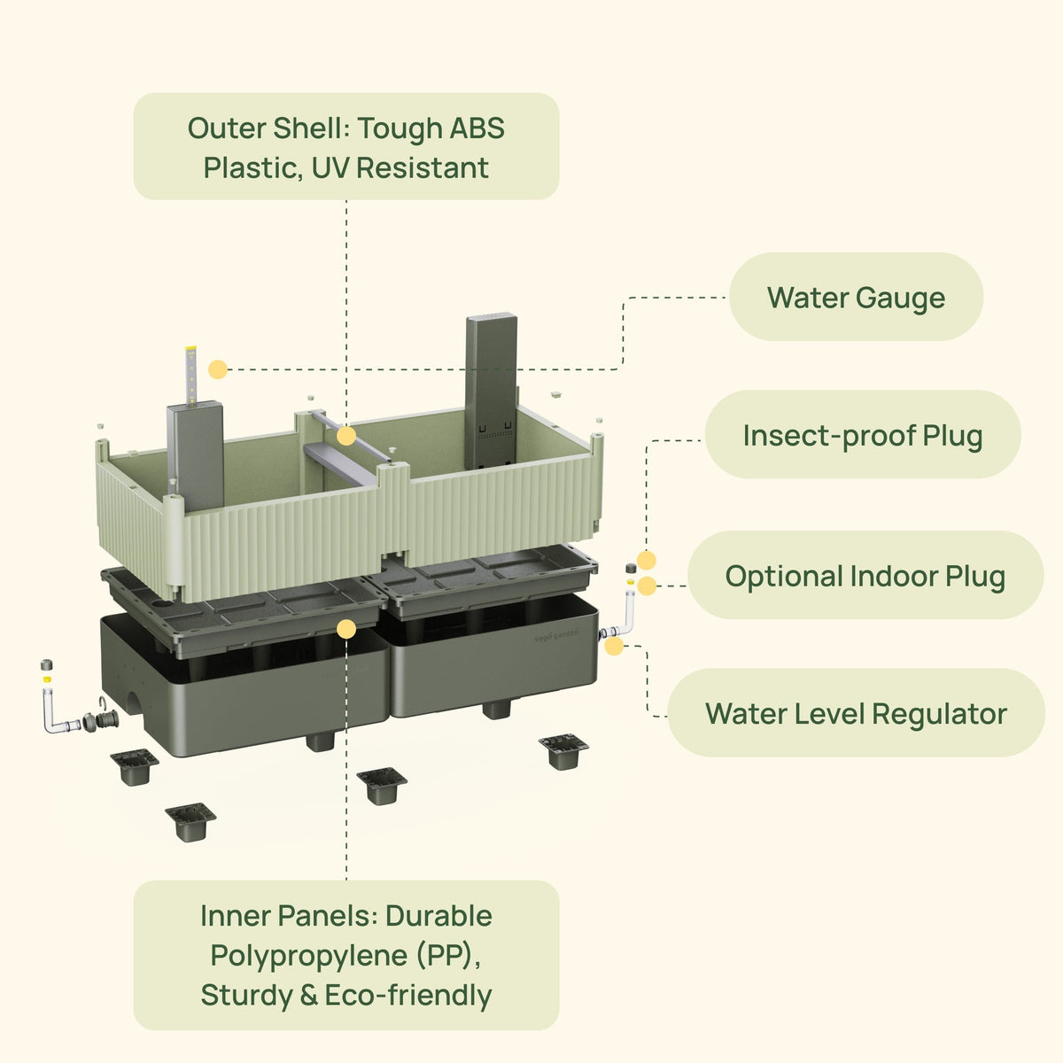 EZCube Self-Watering Planter 21" x 48"
