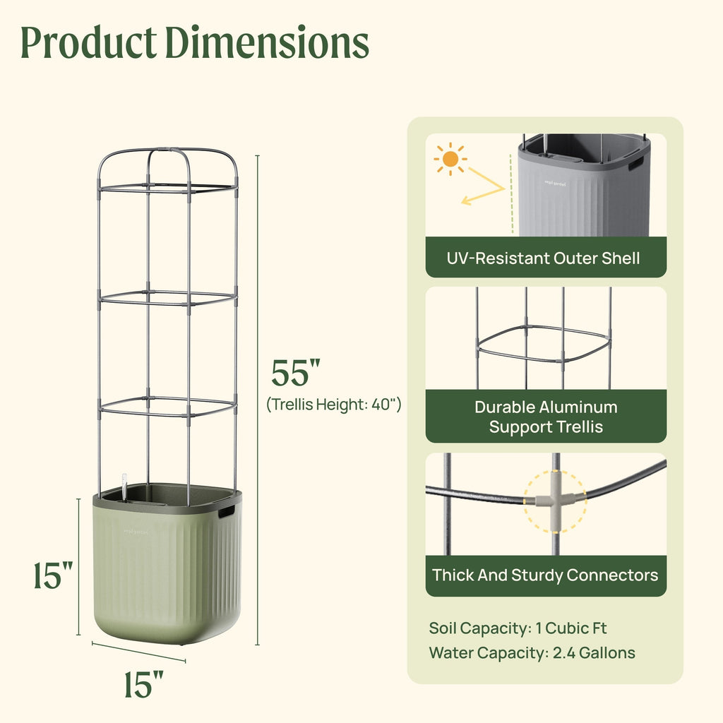 EZ Self-Watering Tomato Planter with Trellis Gen 1