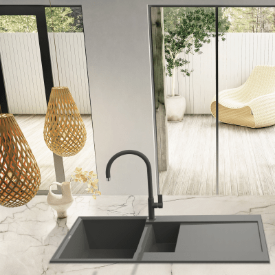 Easy 475 Granite Composite 1.5 Bowl Kitchen Sink - All Colours