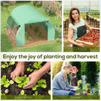 3 x 3 x 2m Polytunnel Greenhouse with Roll-up Side Walls, Reinforced Cover & 6 Mesh Windows, Green