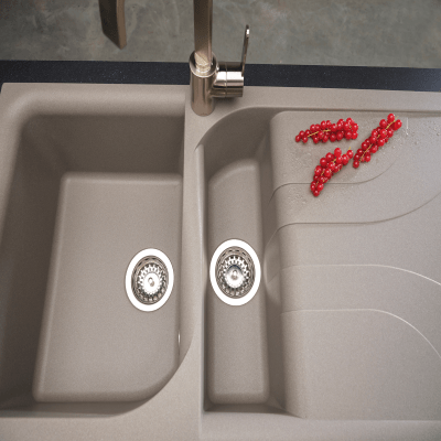Ego 475 Elleci Granite 1.5 Bowl Kitchen Sink - All Colours