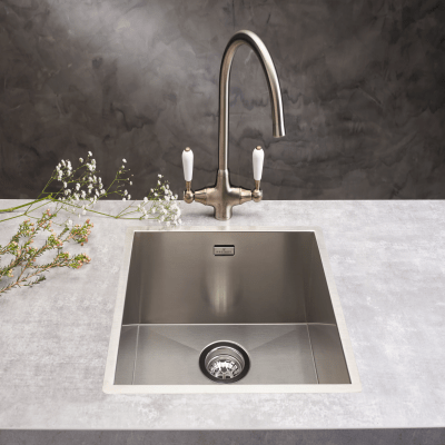 Elbe Monobloc Kitchen Mixer Tap Brushed Nickel