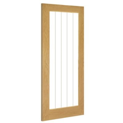 Ely Oak Prefinished 1 Glazed Light Panel Internal Door - All Sizes