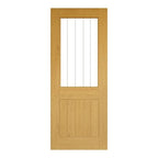 Ely Unfinished Oak Glazed (1 Half Light Panel) Internal Door - All Sizes - Deanta